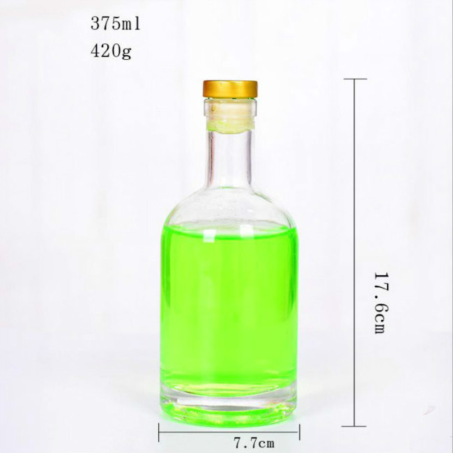 Custom 150ml  200ml 375ml 500ml 750ml 1000ml Clear frosted oslo glass bottle vodka spirit wine bottle for liquor corked