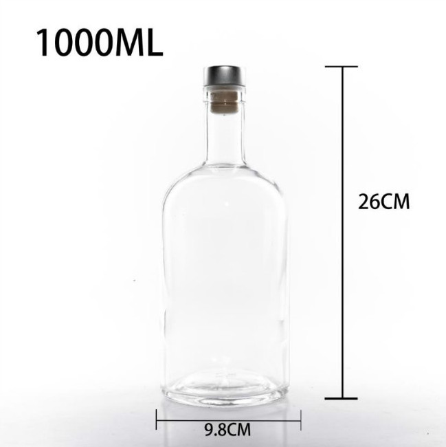 Custom 150ml  200ml 375ml 500ml 750ml 1000ml Clear frosted oslo glass bottle vodka spirit wine bottle for liquor corked