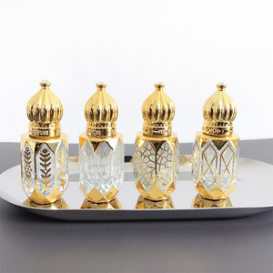 Luxury Arabic Perfume 6ML Octagon Roll on Glass Essential Oil Bottle Attar Oud Oil Glass Bottles