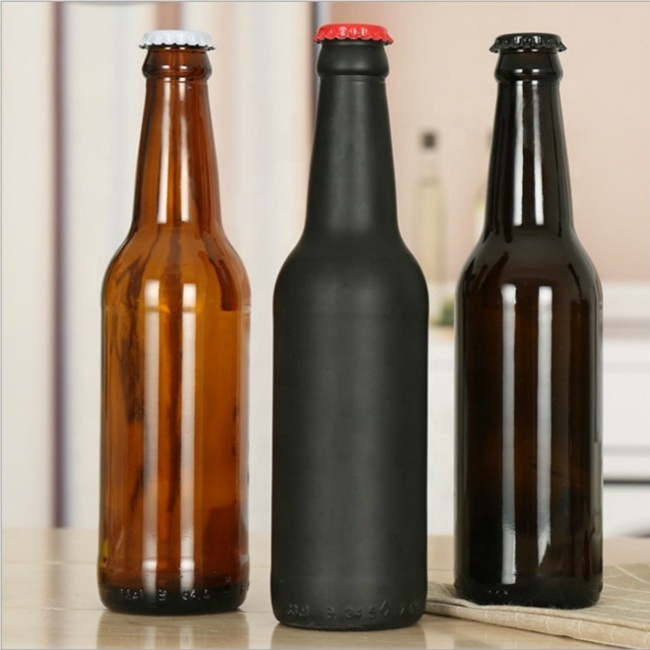 11oz 330ml black color beer wine glass bottle