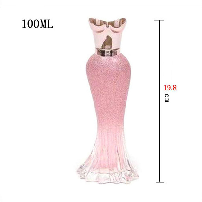 2021 Best selling Beautiful shape 100ml Empty pink color woman body shape perfume glass bottle with screw cap