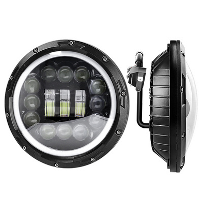 7 inch led round headlight for jeep JL JK  led work bulb 24v high low beam led projector lens led headlight angel eyes