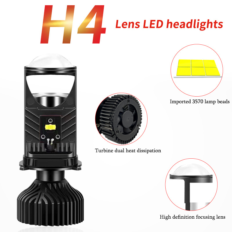 y9 faros bi-led mini lens led projector headlight h4 led h4 canbus with turbo hi-low beam led lights for motorcycle led offroad