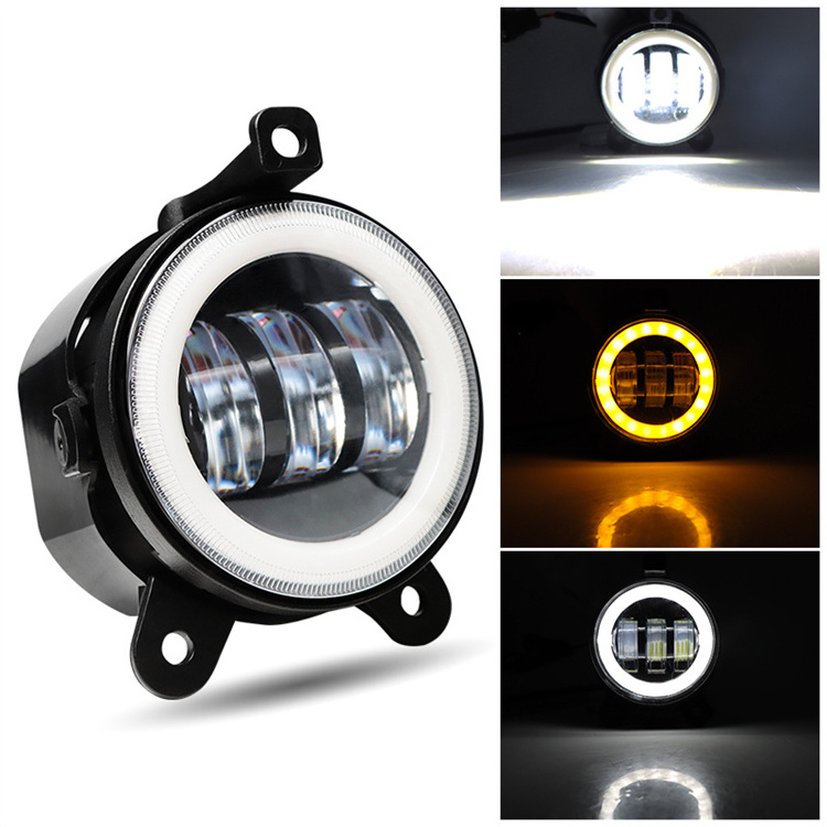 3.5 inch led fog lights 12v 24v angel eye led headlight white yellow led headlights for jeep Wrangler offroad 3.5'' led