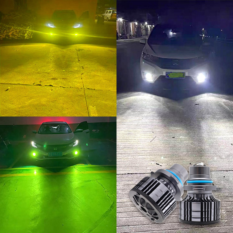 laser led headlight 9005 led headlight bulb led dual color led fog lights Super Bright Amber and lime led off road lights truck