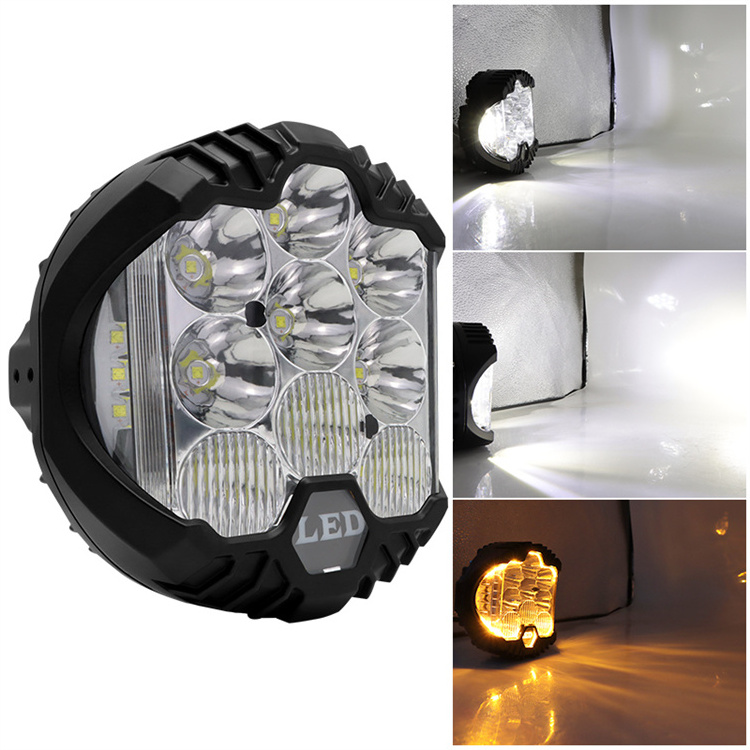 9 inch led headlight for jeep wrangler 7'' 5'' led work lamp jeep cherokee kl lamp 3 sides bright 12v 24v white yellow