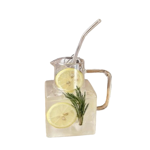 820ml glass cold water kettle  square high borosilicate glass kettle with handle large capacity juice cold drink kettle