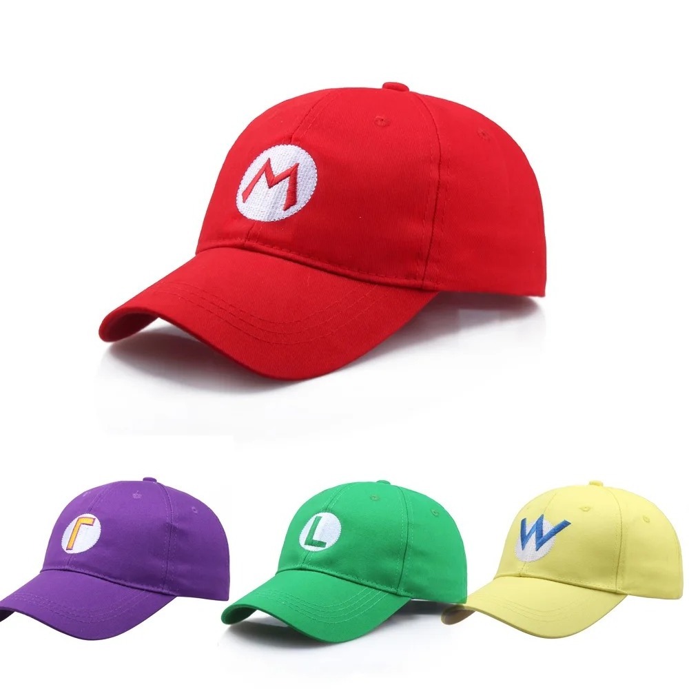 Super Mario Caps For Kids Color 5-Panel Trucker Mesh Cap Custom Printed Logo Truck Hat