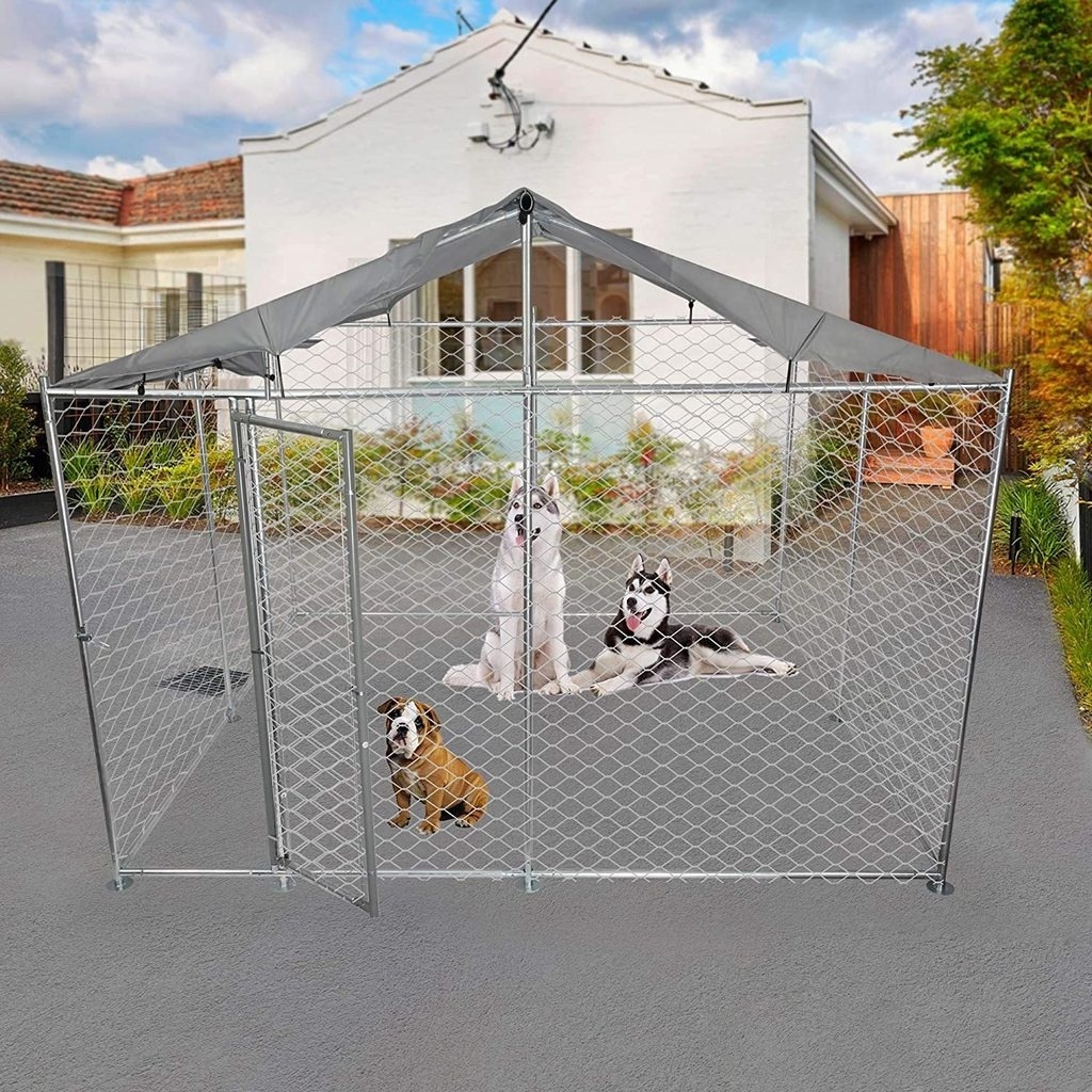 large galvanized tube dog run house wire mesh animal cage wholesale dog cage for sale dog kennel