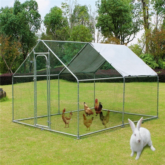 Factory sale large metal hen house cage run cheap chicken coop 4Lx3Wx2H m with cover