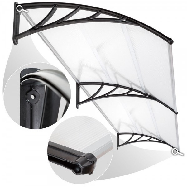 DIY Outdoor Polycarbonate Front Door Window Awning Patio Cover Canopy 1mx2m