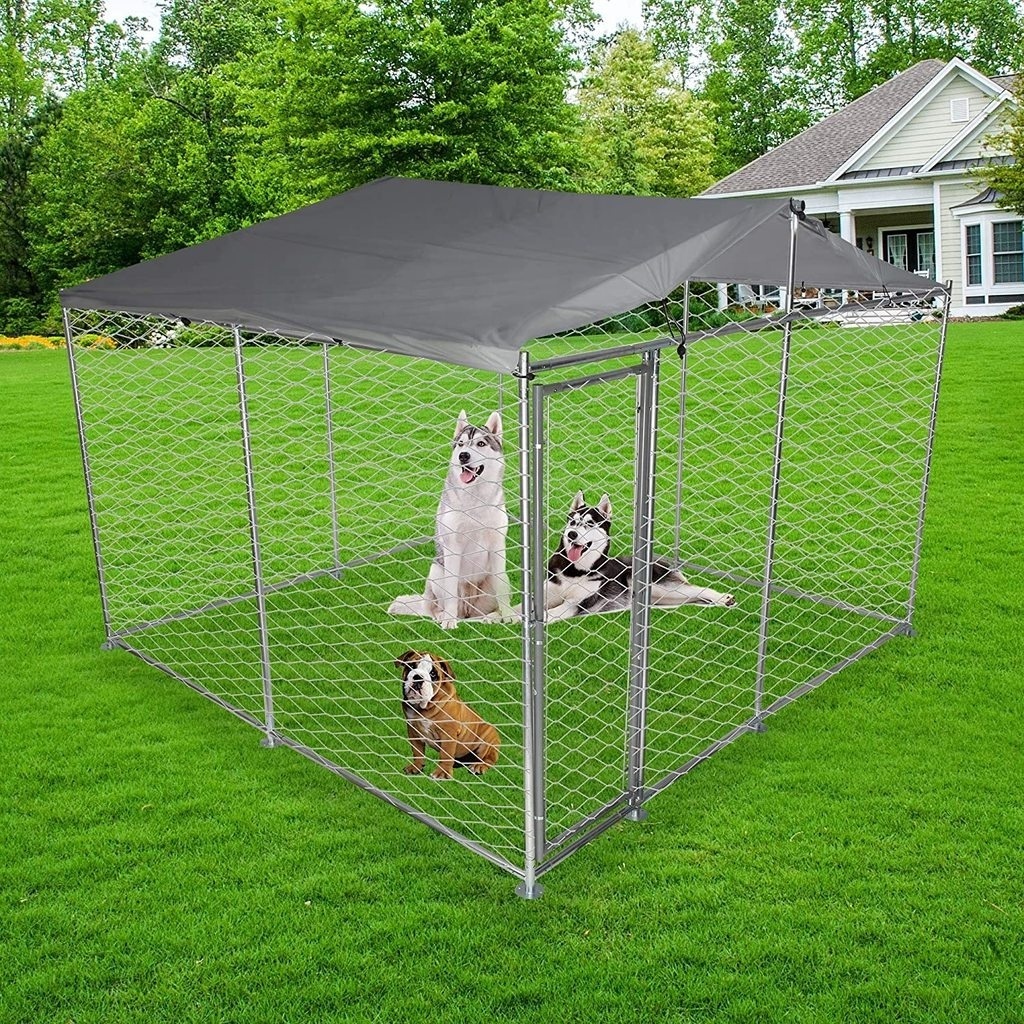 large galvanized tube dog run house wire mesh animal cage wholesale dog cage for sale dog kennel