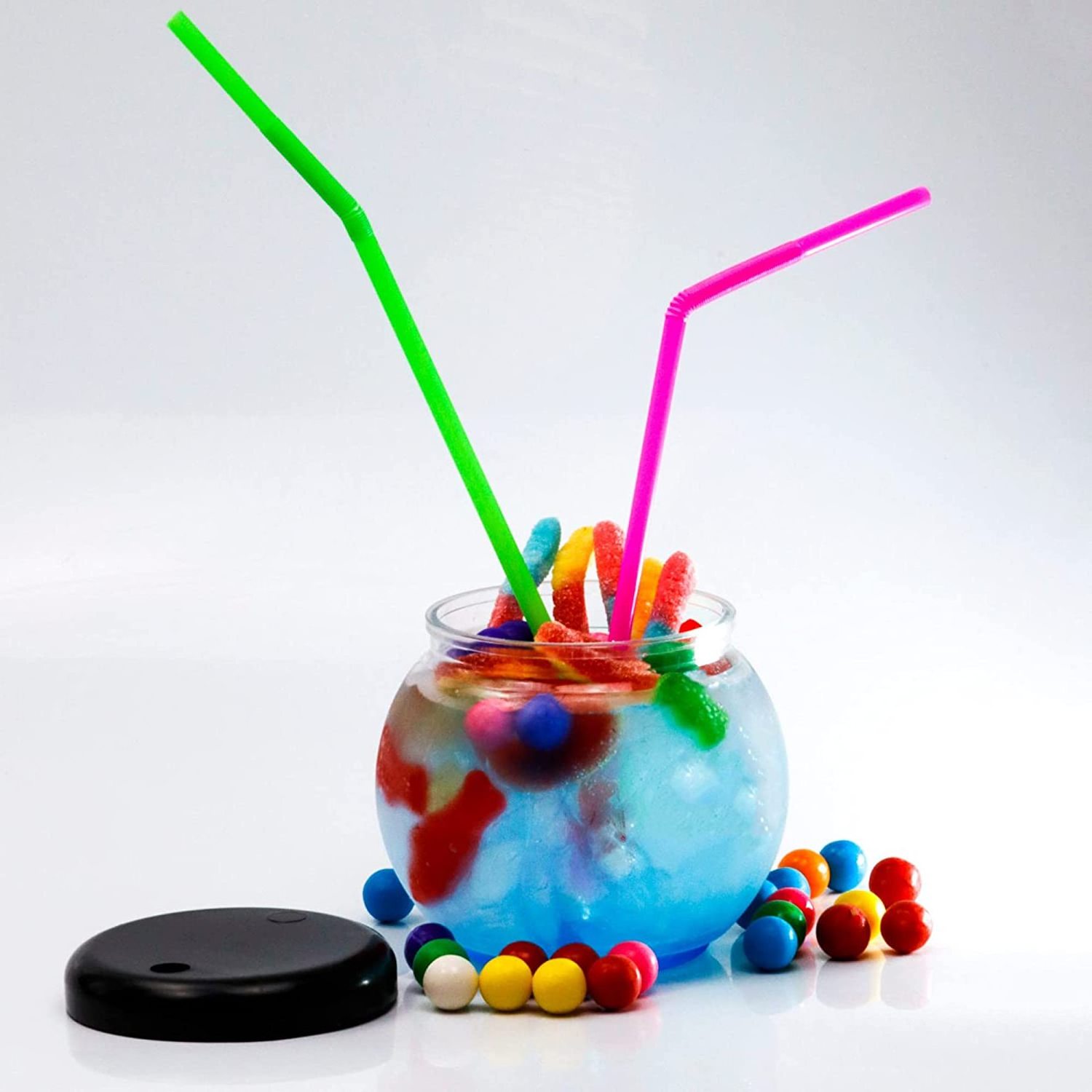 22oz big size Plastic Fish Bowl Cocktail Glass Custom Party Cocktail Fish taza de pecera  lid cup