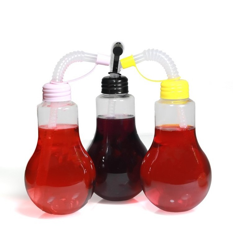 LED Plastic Cup Light Bulb Shaped Juice Cup