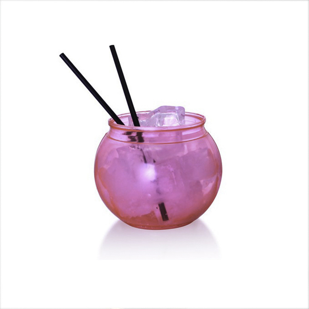 22oz big size Plastic Fish Bowl Cocktail Glass Custom Party Cocktail Fish taza de pecera  lid cup