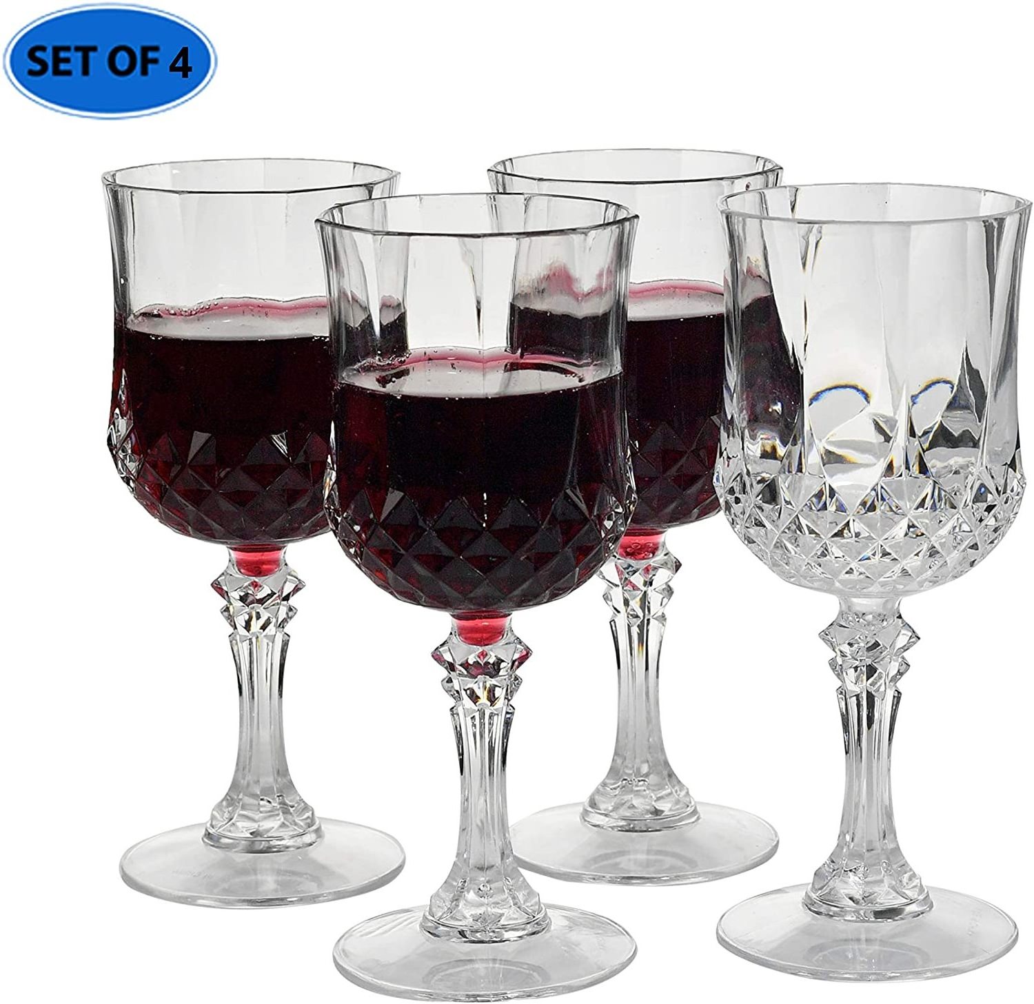 Vintage luxury polycarbonate crystal champagne glasses plastic goblet wine cup for wedding