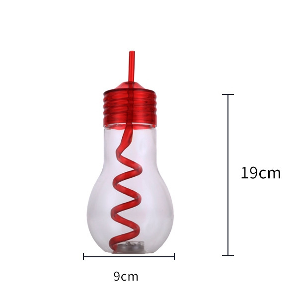 Plastic LED Yard 300ml Custom Color Plastic Light Bulb Shaped Bottle For Cold Drinks