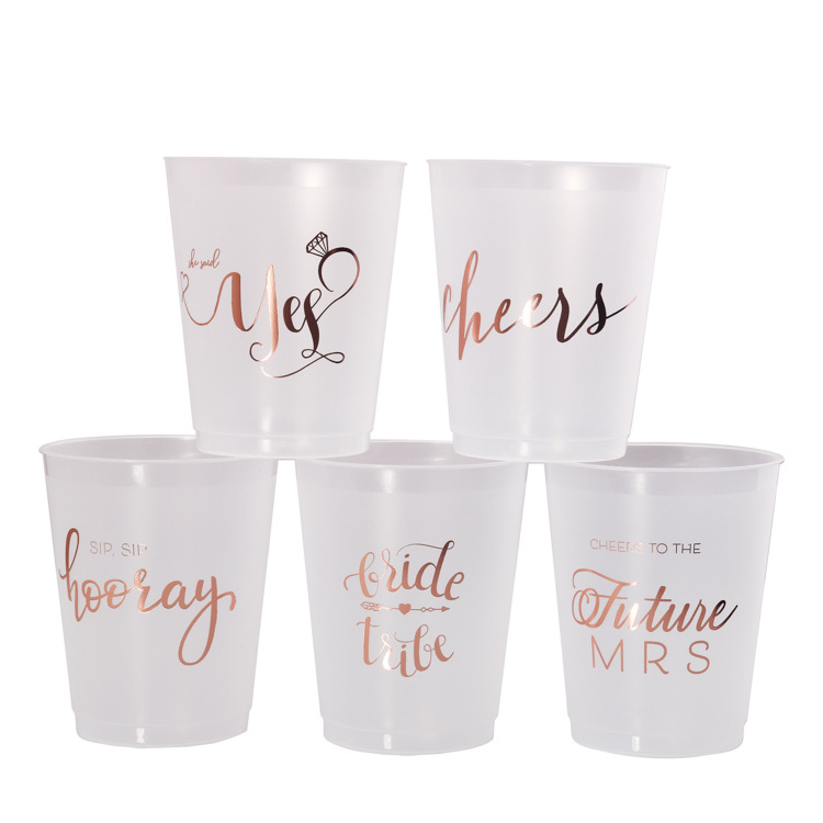 16oz Customized Logo PP Frosted Cups Party Cups Promotional Christmas Stadium Cups