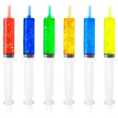 Custom Print 2oz Reusable Party Jello Shot Syringes Feeder 1.5oz Jelly Syringes With Cap