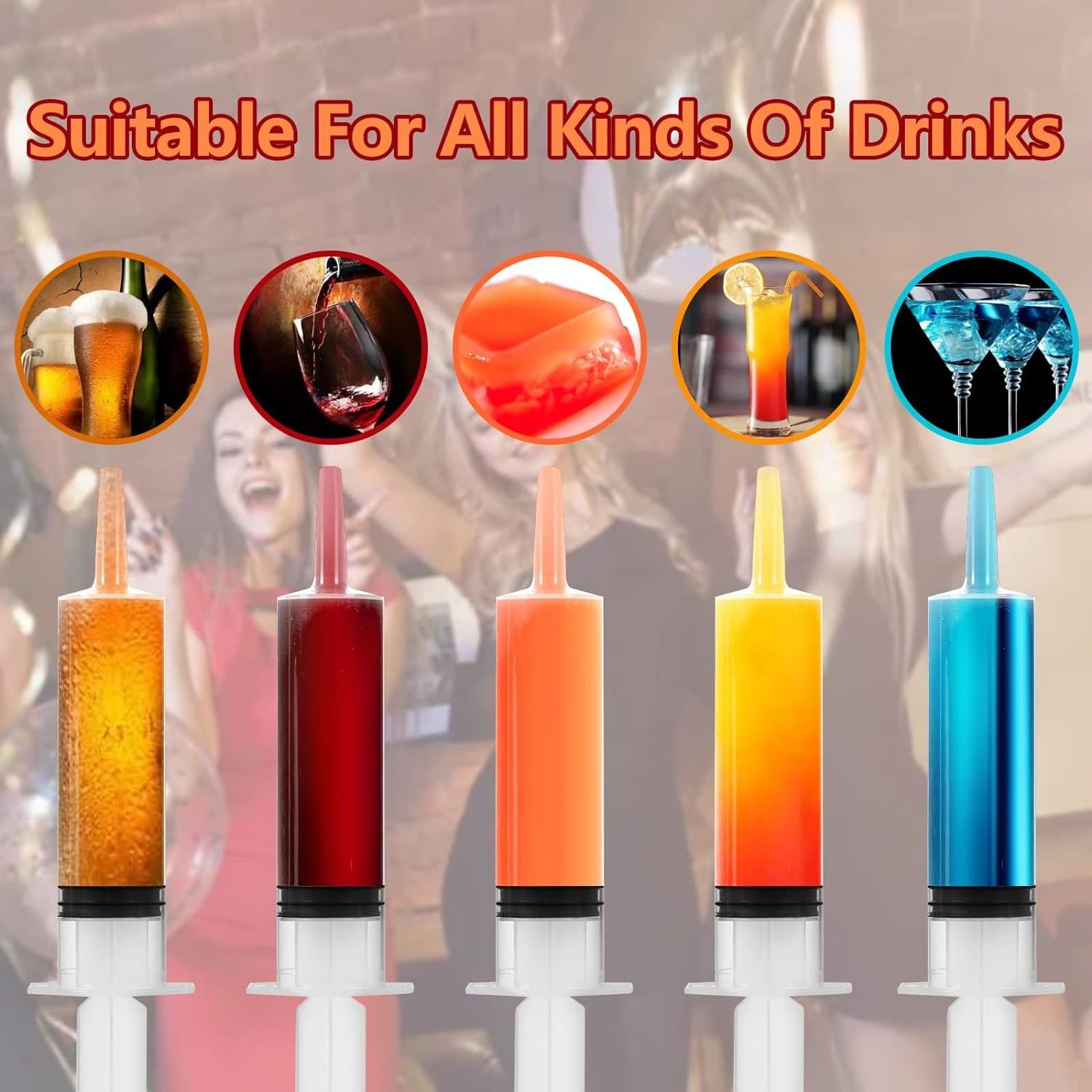 Custom Print 2oz Reusable Party Jello Shot Syringes Feeder 1.5oz Jelly Syringes With Cap