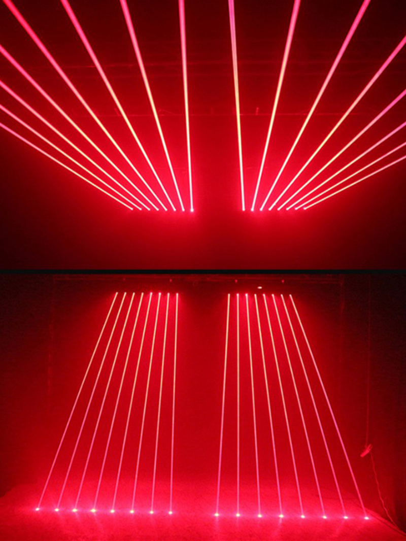 8 eye Laser Single Red Light Speed Lamp 8 Eye Laser Light Rotating Sound Control Beam 8-Eye Single Red Strobe Light