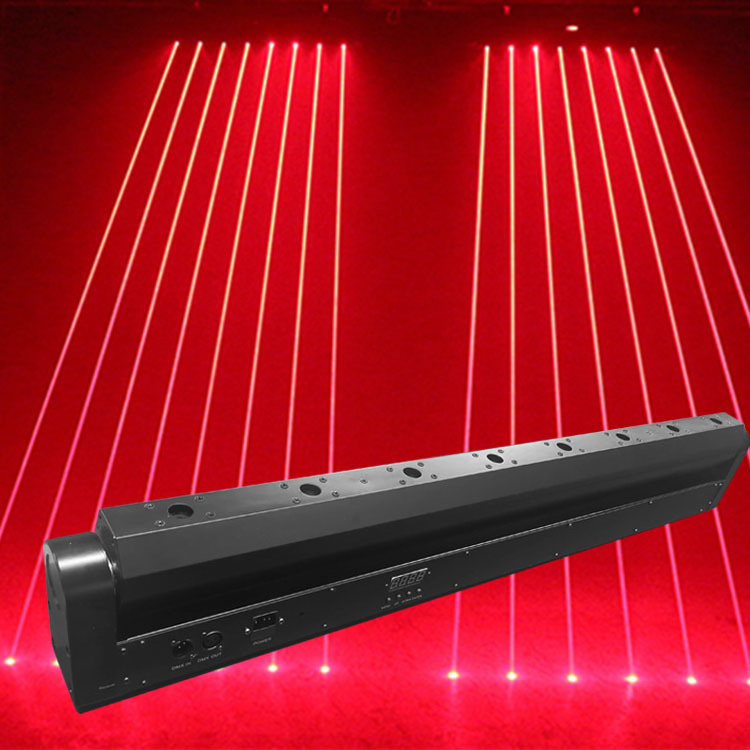 8 eye Laser Single Red Light Speed Lamp 8 Eye Laser Light Rotating Sound Control Beam 8-Eye Single Red Strobe Light