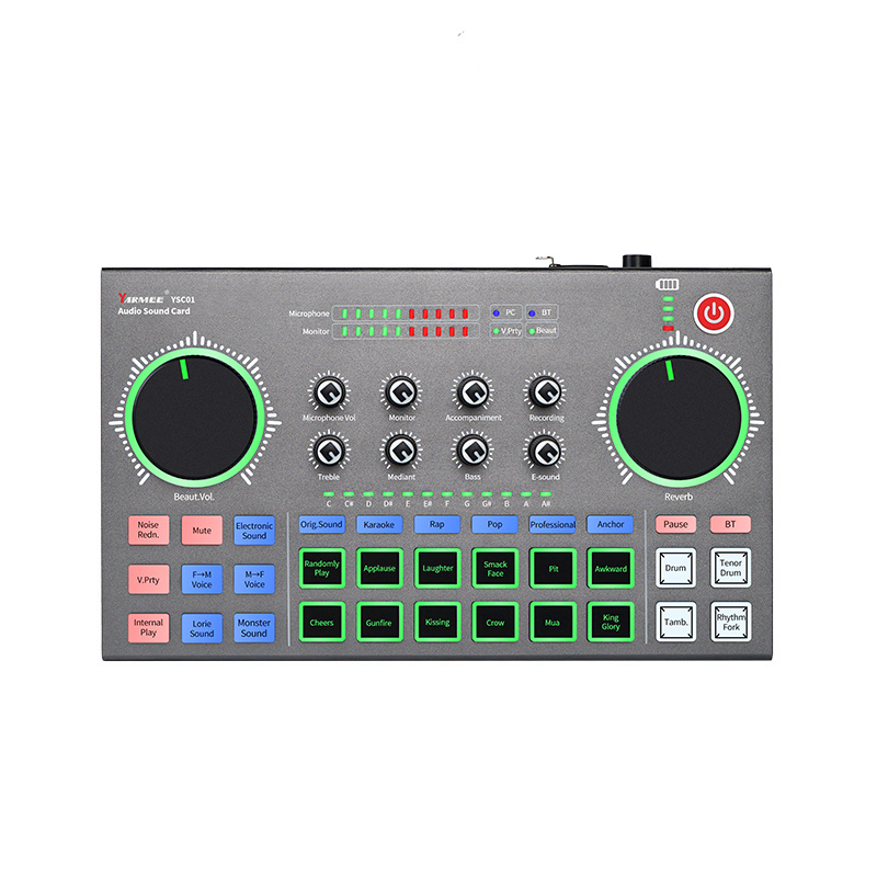 YSC01 usb mixer musical professional soundcard audio interface studio recording Sound Cards For live stream broadcast Mobile PC