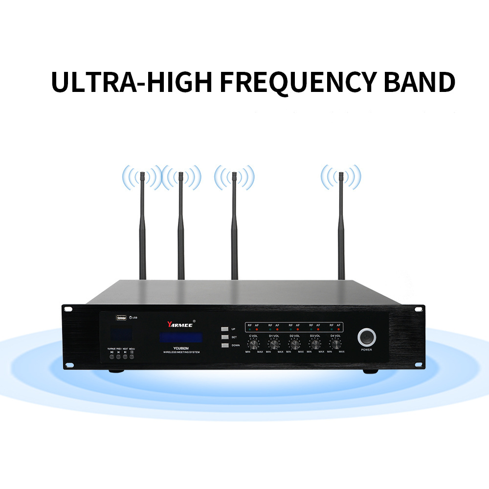 Professional Audio Conference Equipment Digital UHF Wireless Microphone System support 999 Microphones