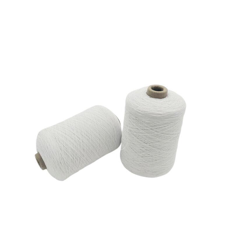 Best sock yarn nylon covered rubber yarn 110#70/70 white elastic yarn rubber thread with good price