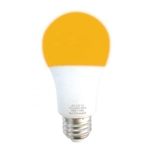 7W E26 E27 B22 Blue Light Blocking LED Yellow Bug Light Eye Protection Amber Bulb for Reading