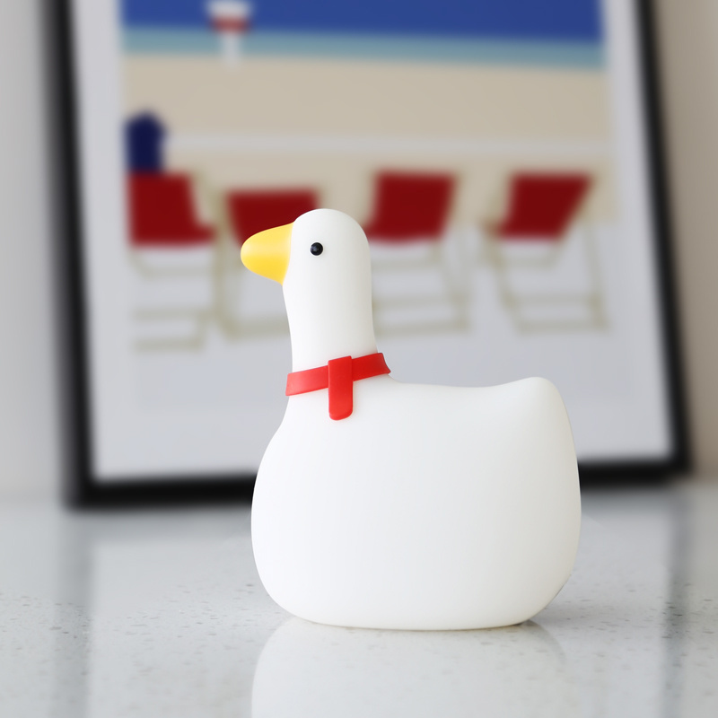 Cute Goose Animal Night Light Lamp for Kids Cartoon Swing Goose Rechargeable Silicone Baby Sleeping Lamp Room Decor