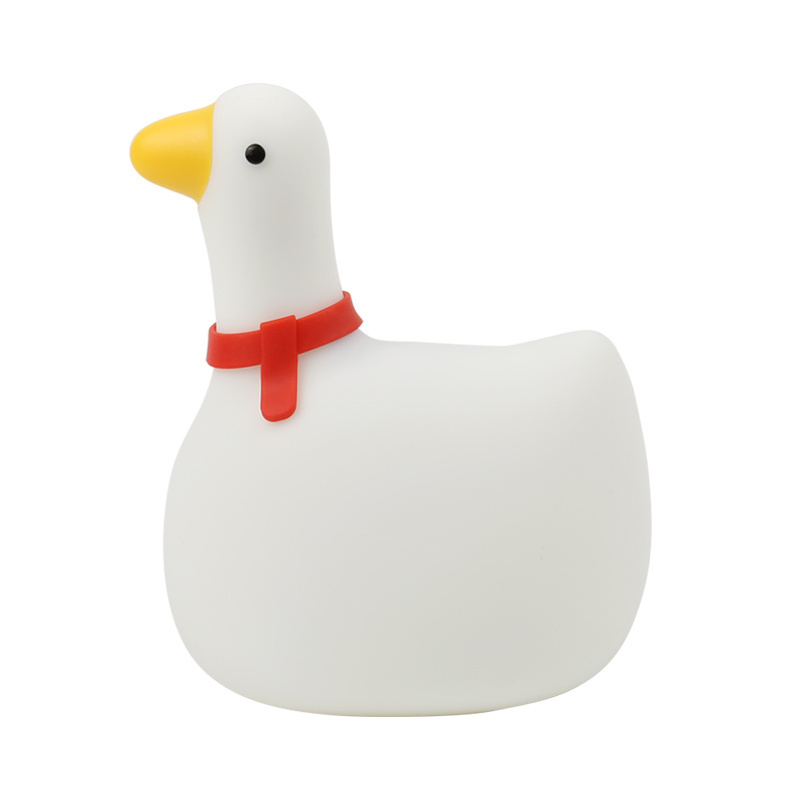 Creative new USB rechargeable children's bedroom with silicone night light swing goose night lamp