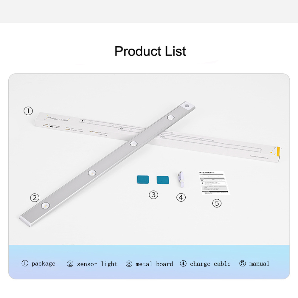 550mah Wireless Motion Sensor Closet Light LED Under Cabinet Light with Aluminum Luminous Cabinet Lamp