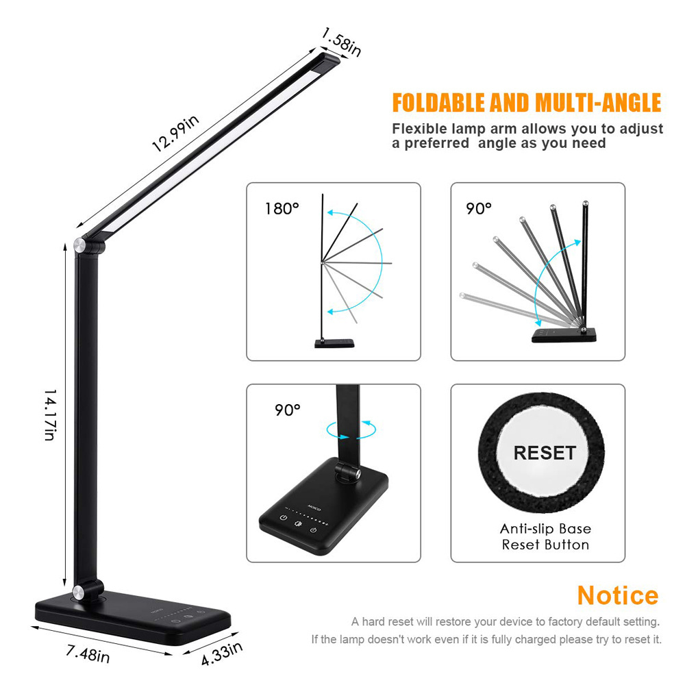 Aluminum Dimmable Eye caring USB Smart Rechargeable LED Restaurant Table Light