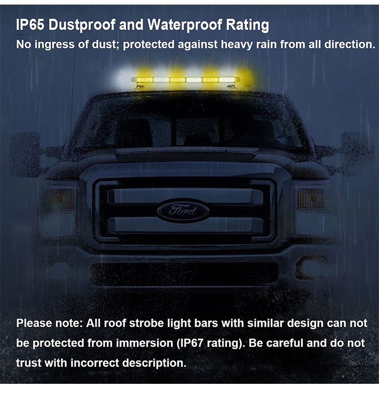 40LED Strobe Light Bar Double Side Flashing Emergency Warning Flash Light with Magnetic Base for Safety Vehicles Truck