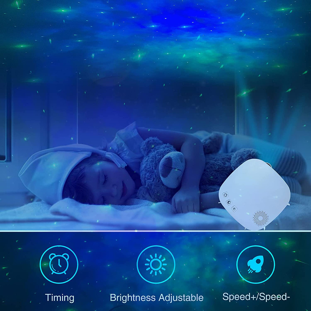 Moon Nebula Star Projector with Remote Control BT Music Light Night Lamp Laser Sky Aurora Galaxy Projector Kids Toy