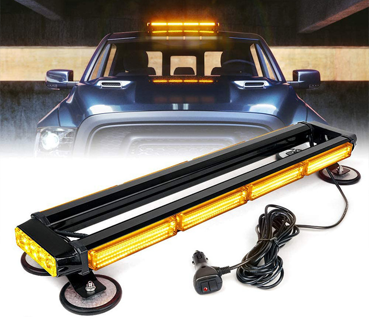 40LED Strobe Light Bar Double Side Flashing Emergency Warning Flash Light with Magnetic Base for Safety Vehicles Truck