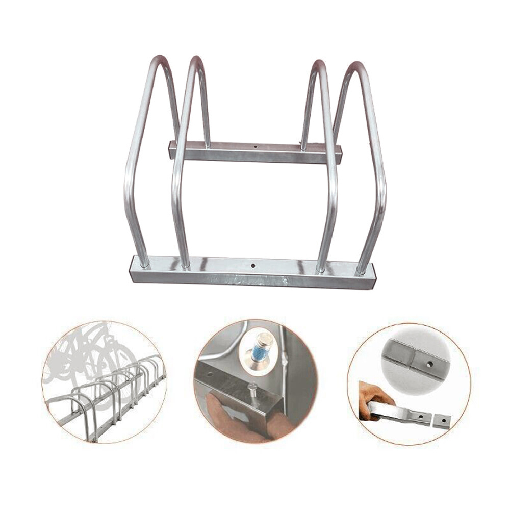 6 frames Bike stand galvanized steel Bicycle Outdoor Floor Parking Adjustable Storage rack