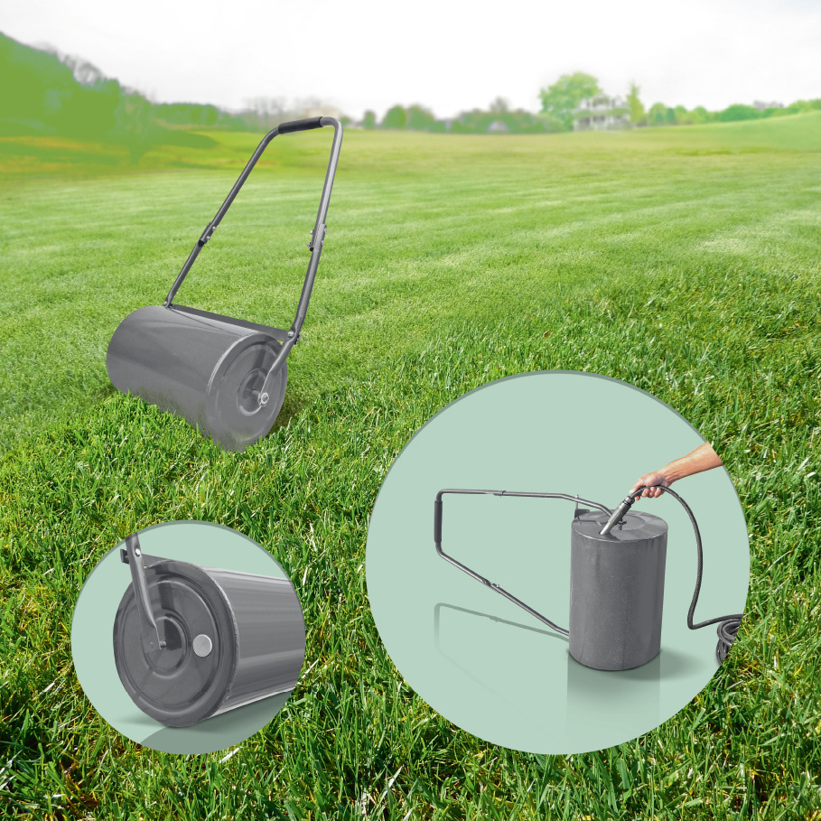 38L Manual Steel Garden Turf Roller Heavy Yard Ground Sod  Grass Lawn Roller Water or Sand Filled