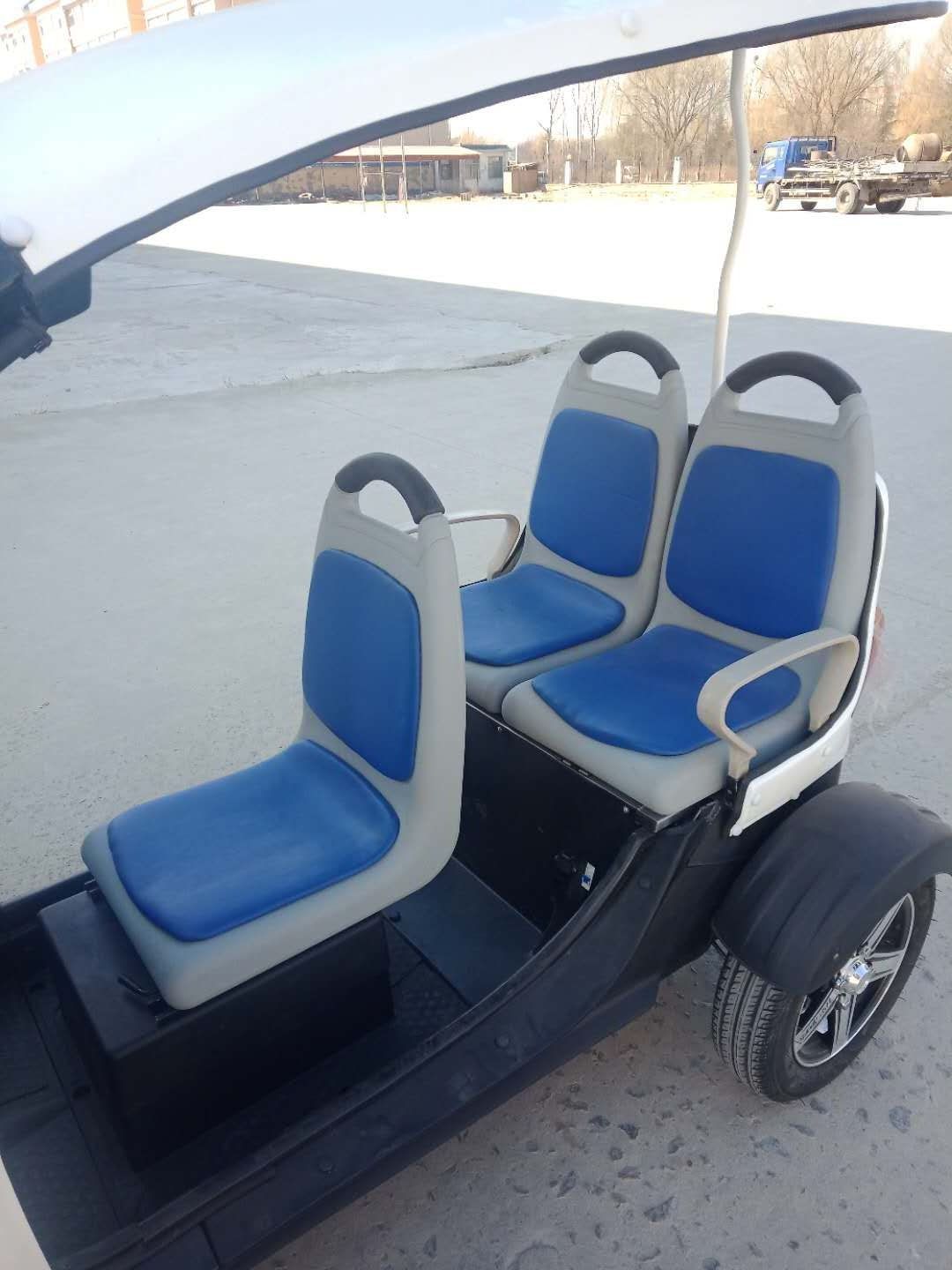 Semi close 4 wheel 3 seat electric mini car 1200w  for sale