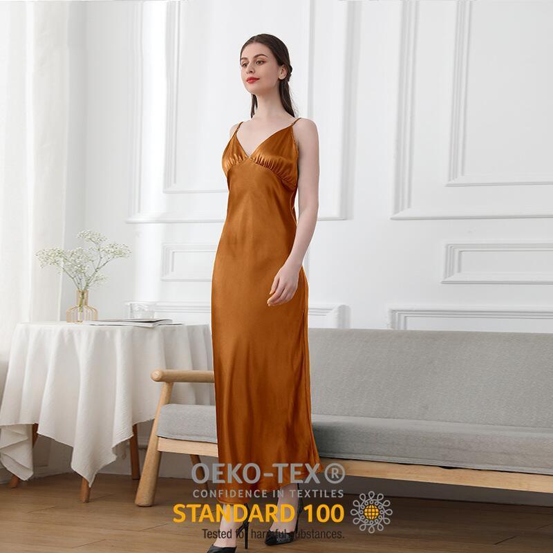 Women 2023 Fashion New Luxury Pajamas Sexy Silk Night Wear 100% Mulberry Silk Nightwear Camisole Dress