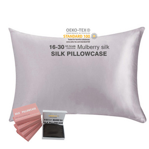 Wholesale Real Silk Pillow Case Hot Selling Customizable 19/22/25mm 6A oeko-tex 100% Mulberry Silk Pillowcase Eye Mask Gift Set