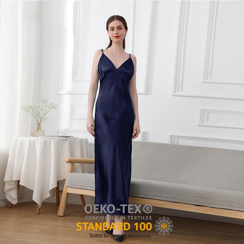 Women 2023 Fashion New Luxury Pajamas Sexy Silk Night Wear 100% Mulberry Silk Nightwear Camisole Dress