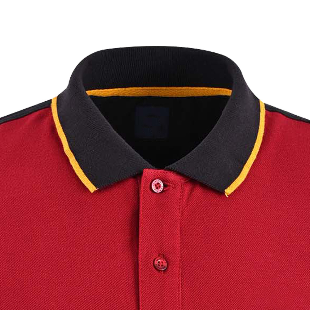 Red & Black Polo T Shirts, Tipping Collar & Cuff Polo Shirts, Golf Shirts Top Quality Drop Shipping Short Sleeve for Men Jersey