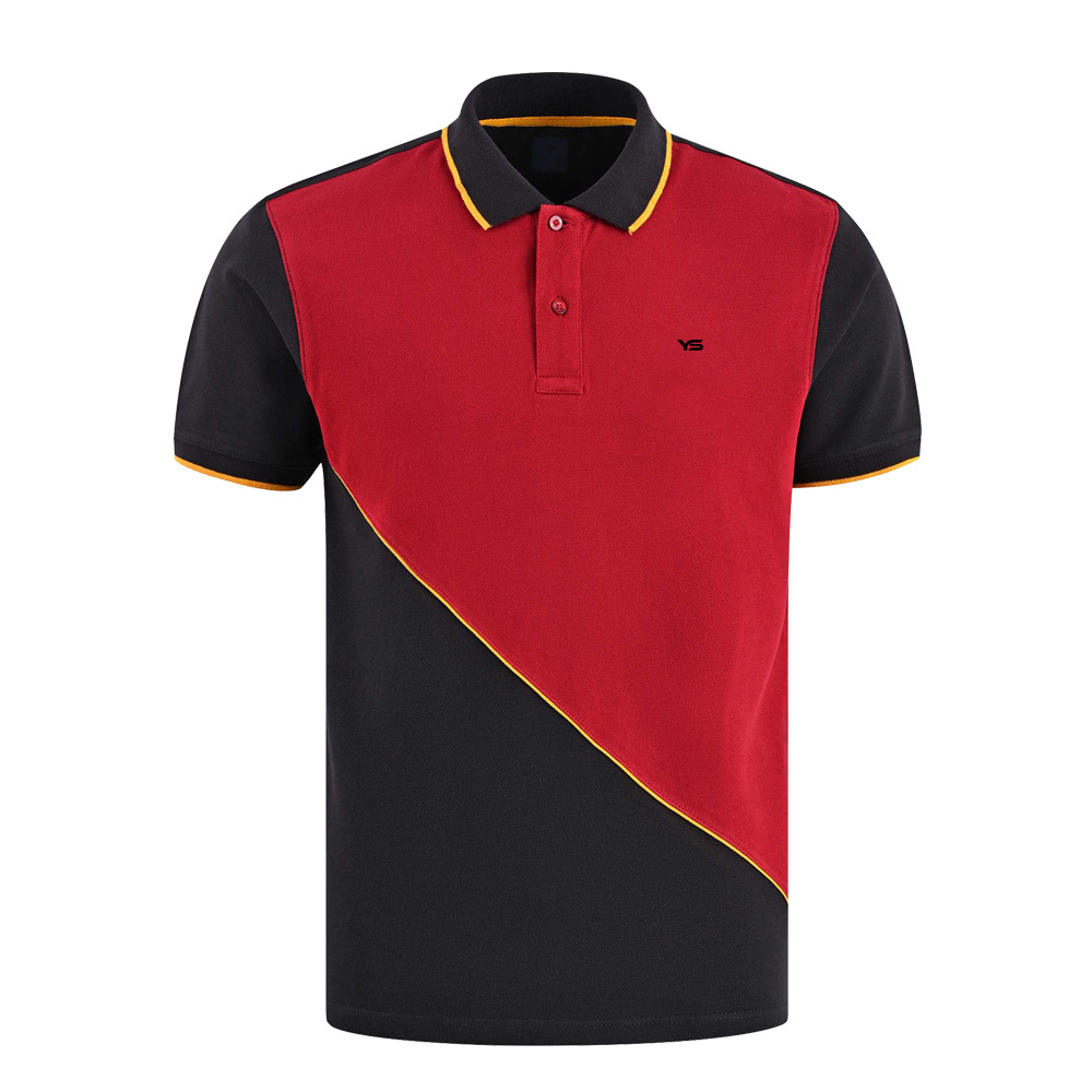 Red & Black Polo T Shirts, Tipping Collar & Cuff Polo Shirts, Golf Shirts Top Quality Drop Shipping Short Sleeve for Men Jersey