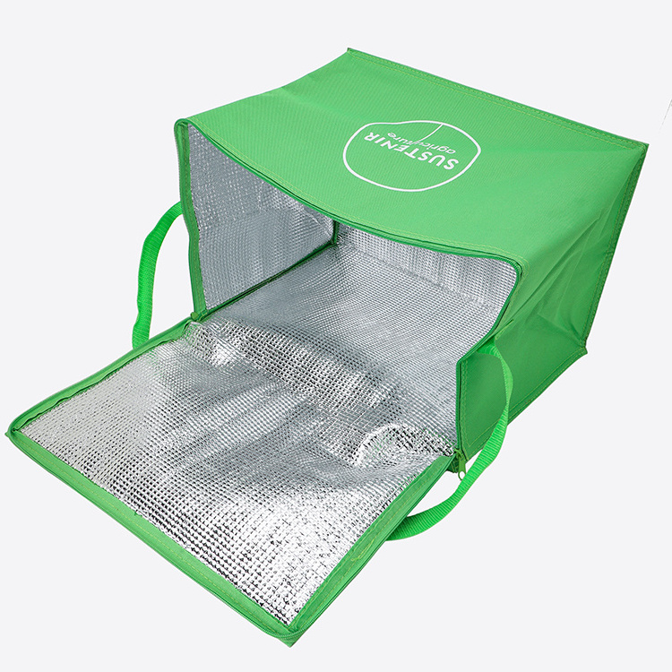 Heavy Duty Hot Food Delivery Bag Keep Food Warm Insulated Cooler Thermal Bag Non Woven Silkscreen Wheeled Insulated Medical Bag