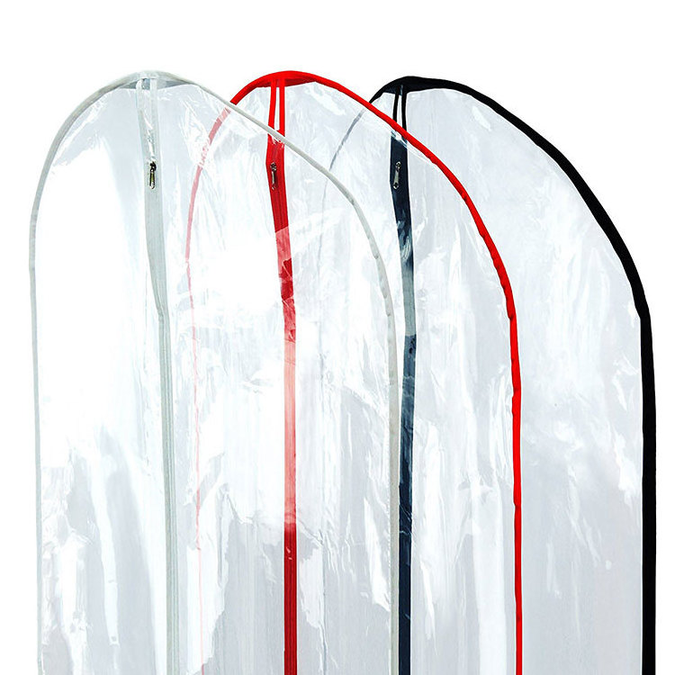 Transparent PVC non-woven custom travel  breathable rolling garment bags