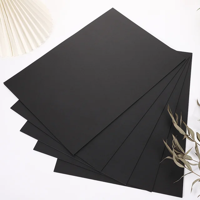 Fu Lam 250gsm-2500gsm Black paperboard black paper with black core 0.3-3.0mm Thickness black cardboard paper