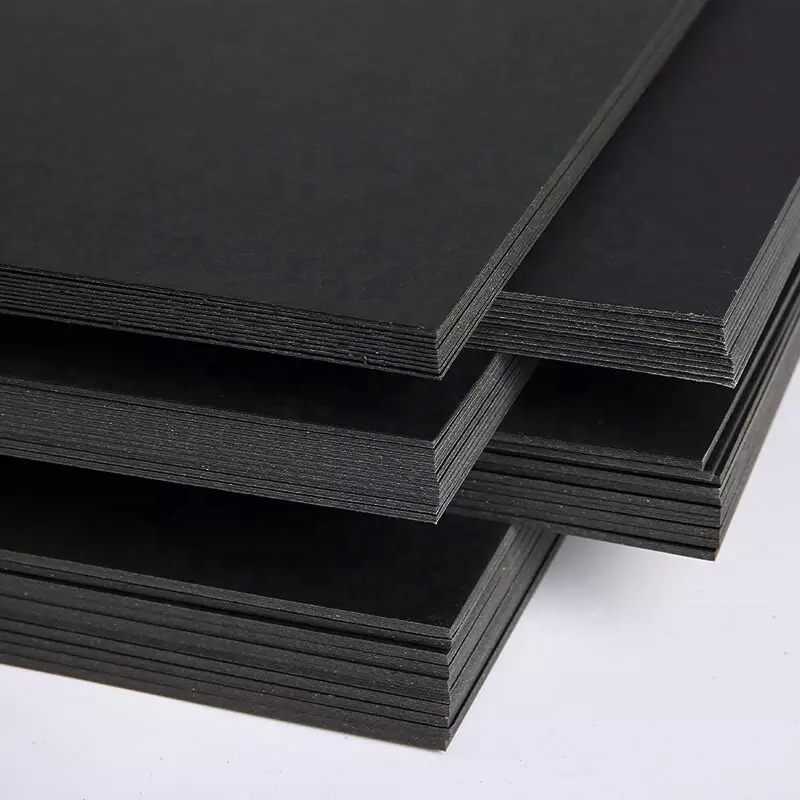 High Quality 230g-300g Black Cardboard Service Pure Wood Pulp 1mm 2mm Black Cardboard Paper for photo album, box, hanging tag