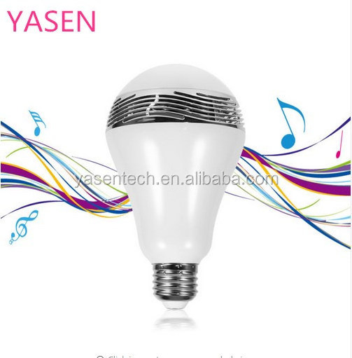 E27 10W RGB light bulb speaker Color Adjustable wireless Speaker Music Lights Bulb With RF 24key Remote Control